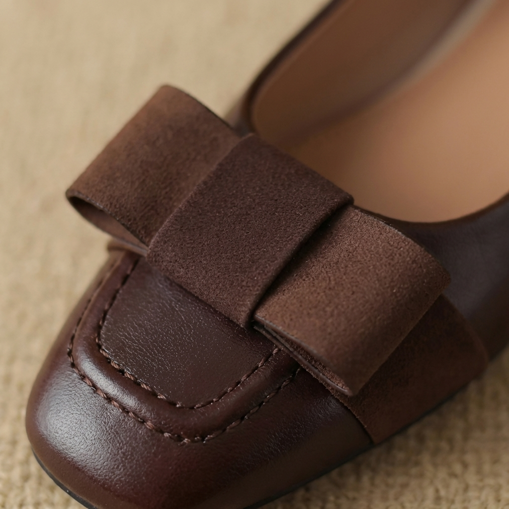 Hollis & June | Camille Bow Leather Flats