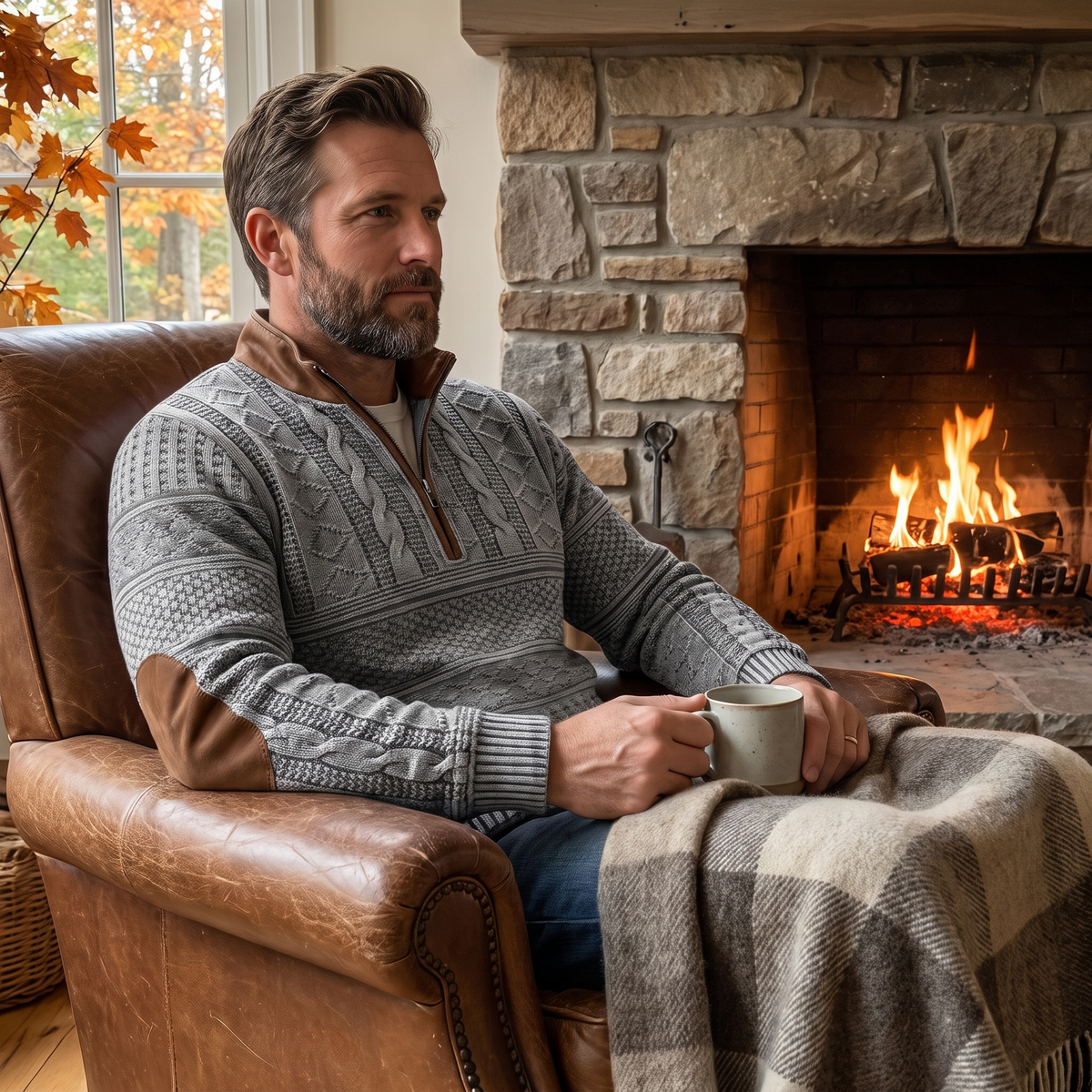 Hollis & June | Dimitri Retro Zip-Up Sweater