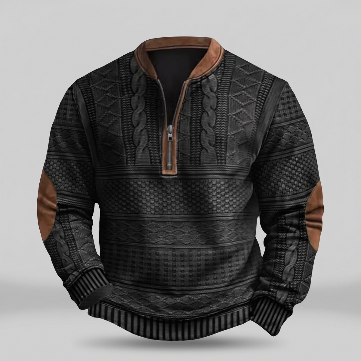 Hollis & June | Dimitri Retro Zip-Up Sweater