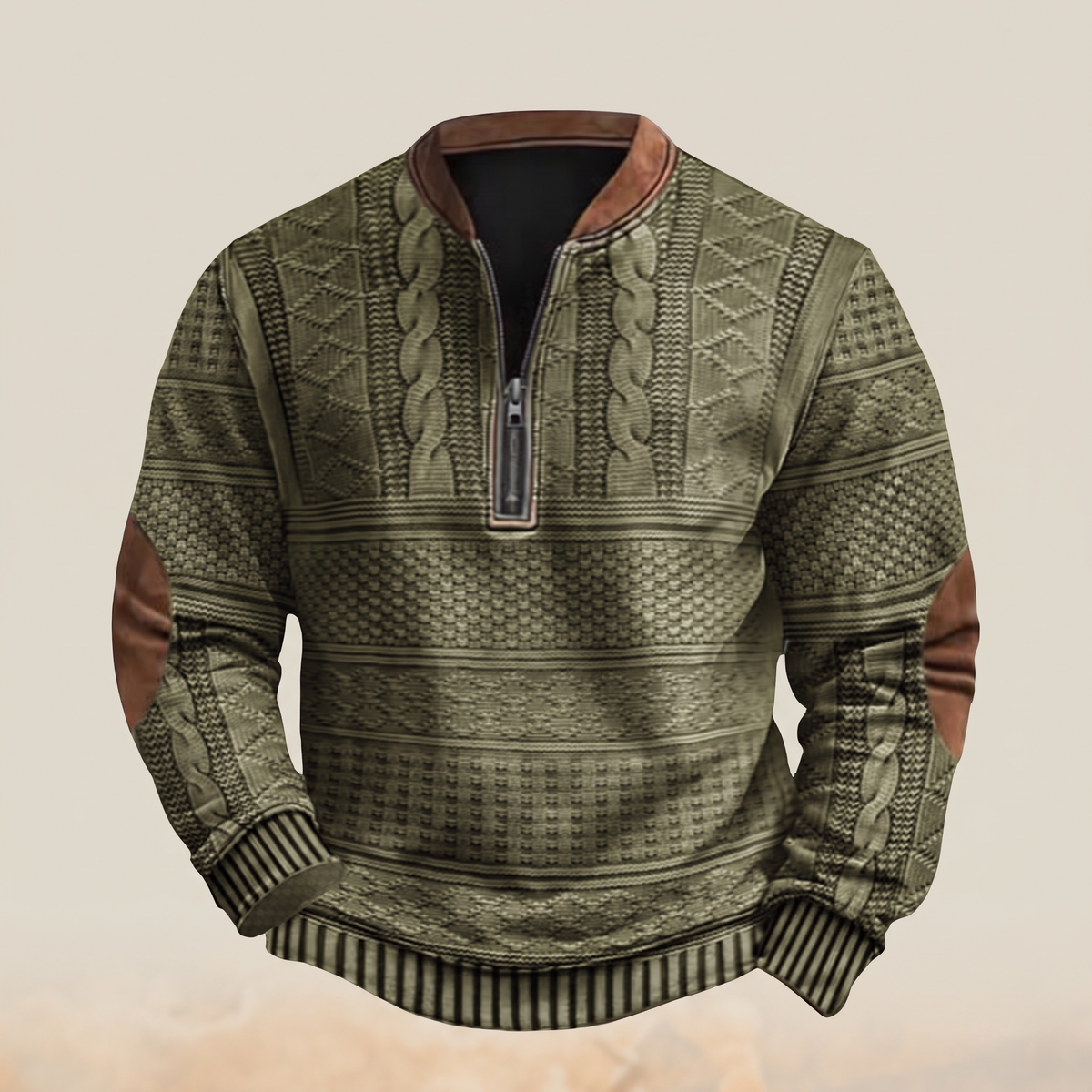 Hollis & June | Dimitri Retro Zip-Up Sweater