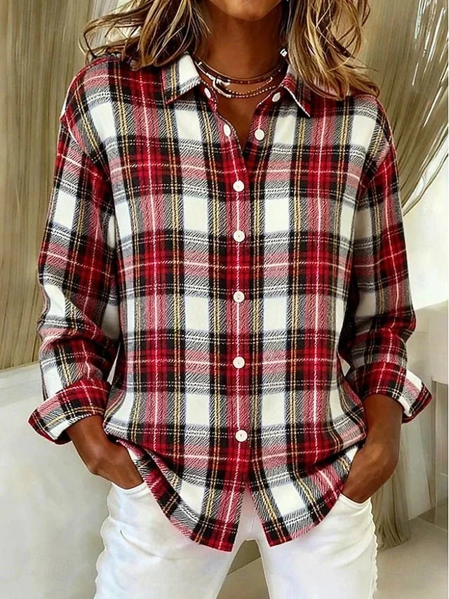 Hollis & June | Dulcie Vintage Plaid Blouse
