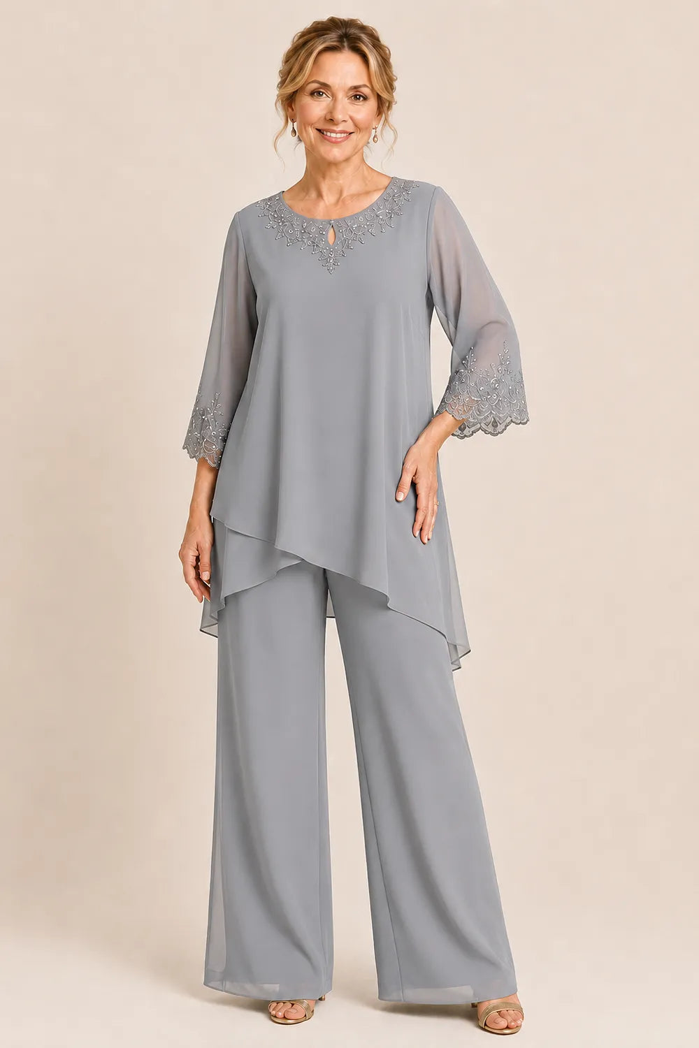 Hollis & June | Graceful Embroidered Pant Set
