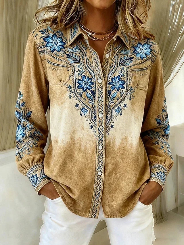 Hollis & June | Tucson Western Floral Blouse